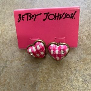 Betsy Johnson Heart stud earrings